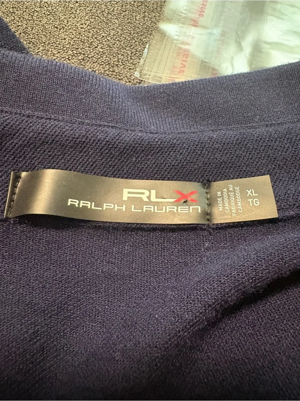 RLX Ralph Lauren Navy Polo Shirt XL Merino Wool Tech Knit Short Sleeve